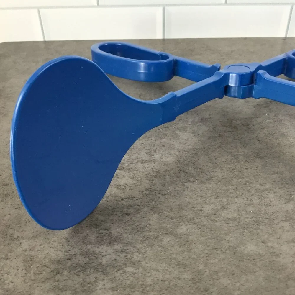 Vintage Dansk International Designs Blue Plastic Salad Tongs Gunnar Cyren MCM